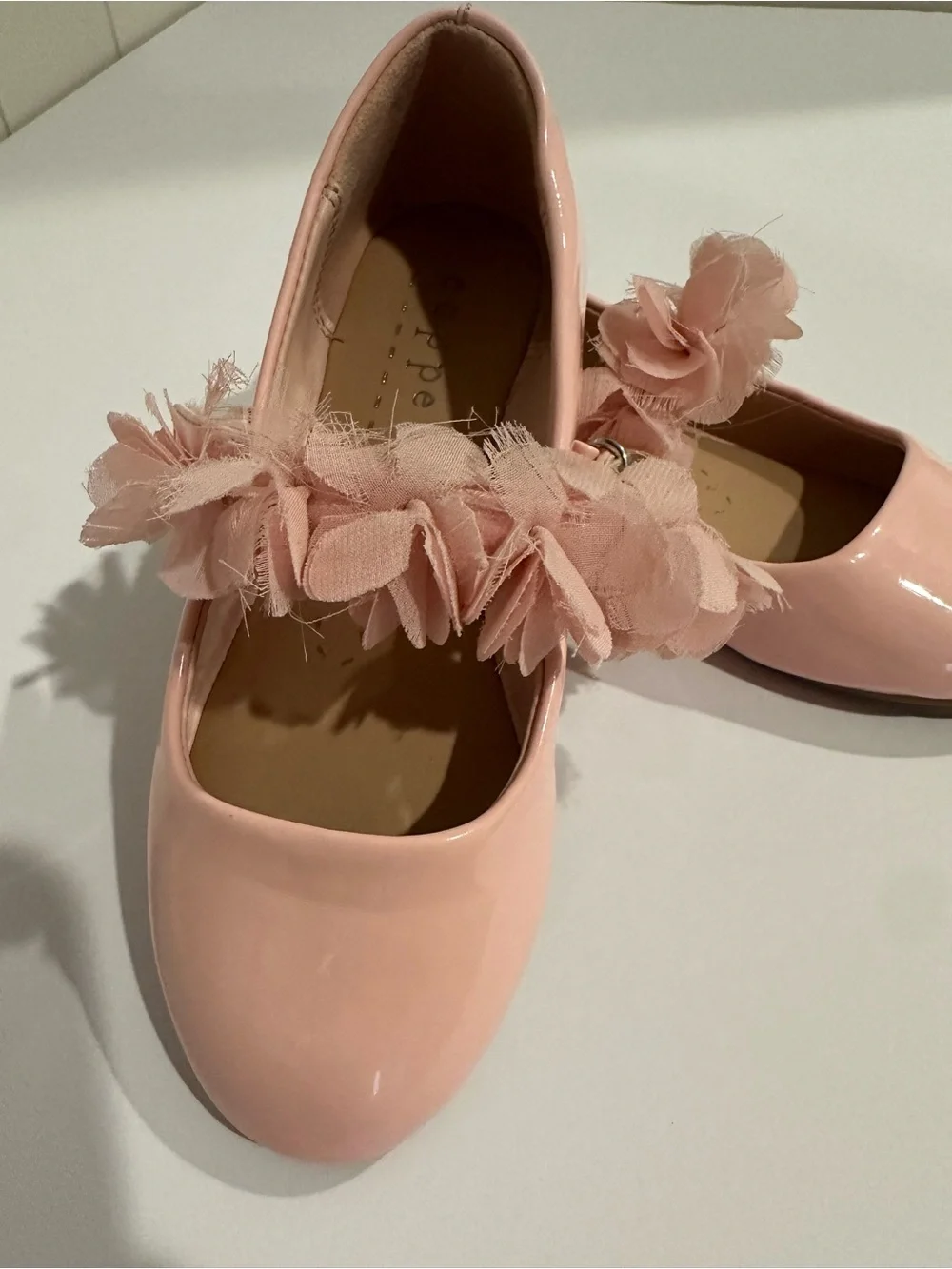 Copper Key Girls Blossom Chiffon Floral Mary Jane Shoes Blush Size 11